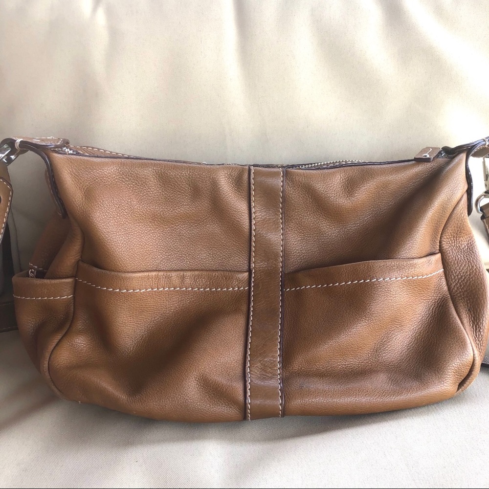 Tignanello Brown Leather Multi Pocket Shoulder Bag - image 4